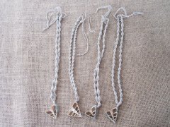 (image for) 12X Handmade Knitted Necklace with Triangle Shell Pendants