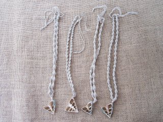 12X Handmade Knitted Necklace with Triangle Shell Pendants