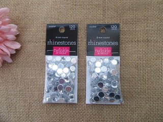 18Sheets x 120Pcs Clear Flatback Acrylic Gemstones Rhinestones 8