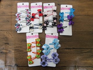 1Sheet x 4Pcs BB Snap Sleepies Hair Clips with Bowknot