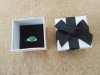 12Pcs White Ring Display Gift Box With Black Bowknot Ribbon Top