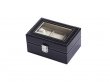 1Pc Black Watch Storage 3 Compartment Display Case