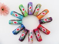 12 Embroidered SILK Broche Lipstick Cases With Mirror