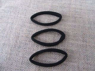 1Sheet X 6Pc Black Simple Elastic Scrunchies Hair Band Hair