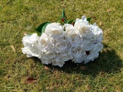 1Bunch x 18Head White Rose Artificial Flower Bouquet Party Home 1Bunch x 18Head White Rose Artificial Flower Bouquet Party Home