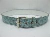 12 Blue Leatherette Waist Belt for Girl 3.2cm Wide 12 Blue Leatherette Waist Belt for Girl 3.2cm Wide