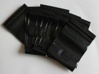 100Pcs Black Resealable Zip Lock Plastic Bag Pouch 12x8cm
