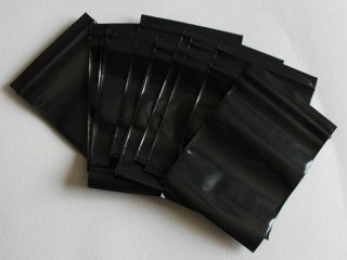 100Pcs Black Resealable Zip Lock Plastic Bag Pouch 12x8cm