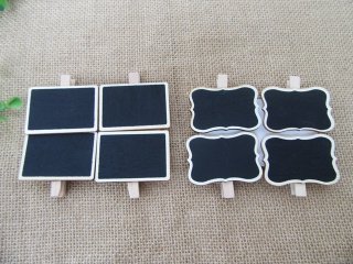 12Pkts x 4Pcs Chalk Board Place cards Blackboard Signs Message M