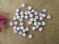200Pcs Skull Head Design Plastic Beads DIY Jewellery Making