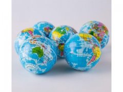 12 Novelty Anti-Stress PU Foam Globe Squeeze Reliever Ball 60mm