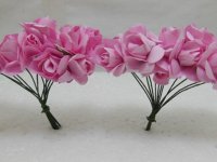 12BundleX12Pcs Craft Scrapbooking Wedding Decor Rose - Pink