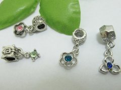 50 Alloy Thread European Beads with Dangle pa-m242