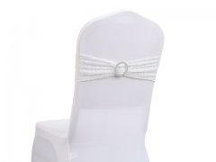 10Pcs Sequined White Sashes Chair Wider Bow Wedding Venue Banque 10Pcs Sequined White Sashes Chair Wider Bow Wedding Venue Banque