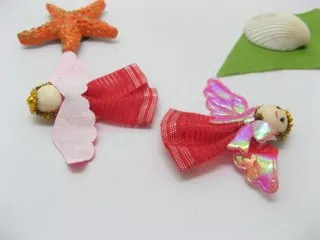 98 Red Hand Craft Organza Angel Embellishments jew-r106