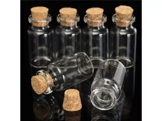 300Sets Empty Glass Storage/Display Bottle/Jar with Cork 10ml