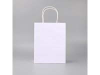 48 Bulk Kraft Paper Gift Carry Shopping Bag 27x21x11cm White