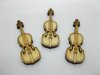 98 Wooden Violin Beads Charms Craft Embellishment 50x17mm