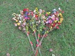 12Pcs Long Stem Artificial Flower Silk Bunch Decoration Assorted 12Pcs Long Stem Artificial Flower Silk Bunch Decoration Assorted