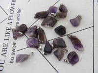 50 Charms Irregular Amethyst Beads Pendants