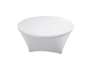 1Pc Stretch Spandex Table Cloth Round Protector Cover WHITE