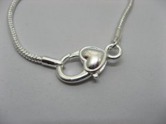 4Pcs Sliver Heart Clasp European Bracelet 20cm ac-str218 4Pcs Sliver Heart Clasp European Bracelet 20cm ac-str218
