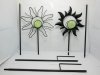 1Set X 2pcs Iron Art Sunburst Garden Decor Stake w/ Glow In Dark