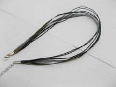 100 Black Multi-string Waxen&Ribbon with Connecter for Necklace 100 Black Multi-string Waxen&Ribbon with Connecter for Necklace