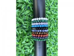 10Pcs New Gemstone Beads Beaded Bracelet 10 Designs