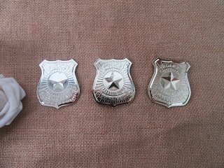 12Pcs Golden Color Toy Badge Police Department Toy Badge Party F