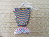 6Pcs Kids Shiny Sequin Drawstring Backpack Mermaid Tail Shape 26