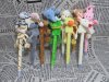 12 Lovely Ball Point Pens w/Animal Top Assorted
