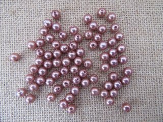 250Grams Brown Simulate Pearl Loose Beads 8mm Dia.