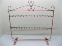 1X Copper Holder 2-Layer 32 Hook Jewelry display Rack dis-ea181