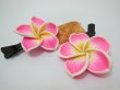 1Pc Pink Fimo Frangipani Flower Hair Clip