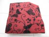2Pcs HQ Red Butterfly Hemp Pillow Cushion Covers 43cm