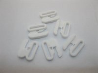 200Sets(400Pcs) White Plastic Bikini Bra Clips 12mm