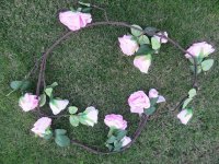 1Pc Pink 14 Flower Head Artificial Rose Leaf Garland Vine Thicke