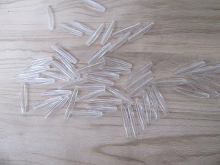 500g (870cs) Clear Faux Rice Beads Loose Beads 6x27mm