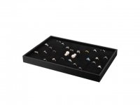 1X New Black Velvet Ring Display Cases Hold 100Rings