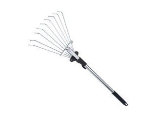 1Pc Adjustable Grass Leaves Rake Garden Telescopic Rake Garden C