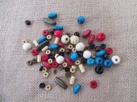 3Pkts X 50Grams Wooden Craft Beads for Jewellery Making Assorted