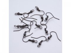 1000Pcs Gunblack Color Ear Wire Hooks W/Bead Coil