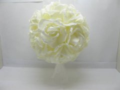 1X Wedding Ivory Rose Bridal Bouquets Posie 25cm Dia. 1X Wedding Ivory Rose Bridal Bouquets Posie 25cm Dia.