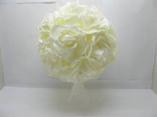 1X Wedding Ivory Rose Bridal Bouquets Posie 25cm Dia.