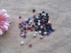 250g Round Flat Gemstone Beads Spacer Beads Mixed Color 8mm Dia