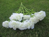 6Pcs Carnation Artificial Flower Home Decoration - White