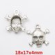 100Pcs Skull Beads Pendants Charms Jewelry Finding 18x17x4mm