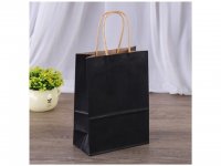 48 Bulk Kraft Paper Gift Carry Shopping Bag 32.5x26x12cm Black
