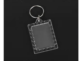 40Pcs Clear Acrylic Blank Insert Photo-Frame Key Rings 5.6x4cm